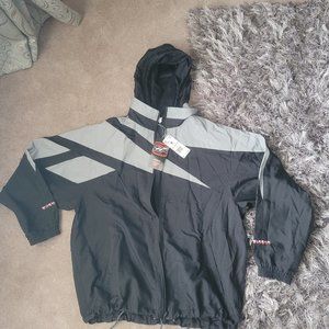 NEW REEBOK x MISBHV Men's Black and Grey Windbreaker Jacket